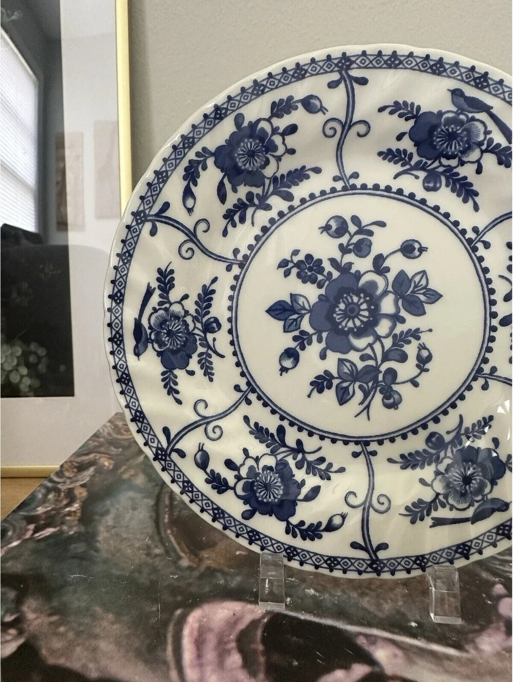 Johnson Brothers Blue Indies Dessert Or Pie Plate W 6.75” Earthenware